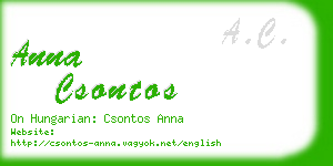 anna csontos business card